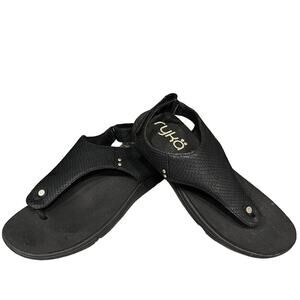Ryka Women's 7 Margo Faux Black Snake Sandal